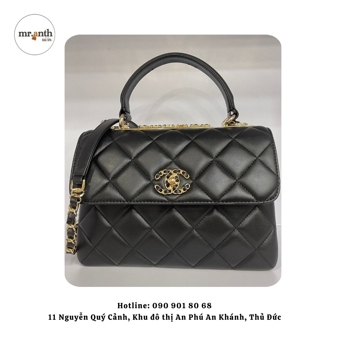 Đổi màu túi Chanel vàng sang đen after