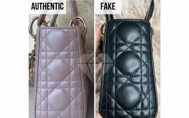 Phân biệt túi lady dior qua bên hông túi