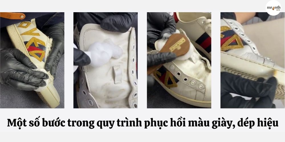Quy trình phục hồi màu giày hiệu tại Mr.Anth