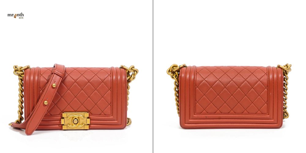 Hình ảnh túi Chanel của chị Ngọc Anh trước và sau khi sử dụng dịch vụ