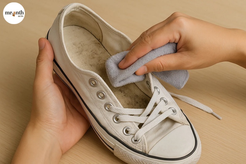 Quy trình vệ sinh bên trong giày