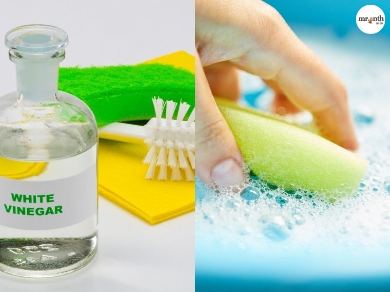 Kết hợp xà phòng và giấm sửa giày da bị nổ