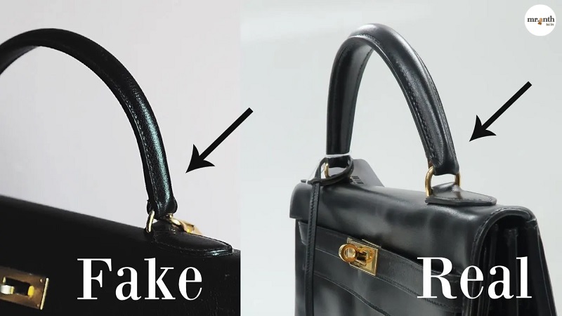 Phân biệt túi Hermes thật và giả qua quai xách, quai đeo