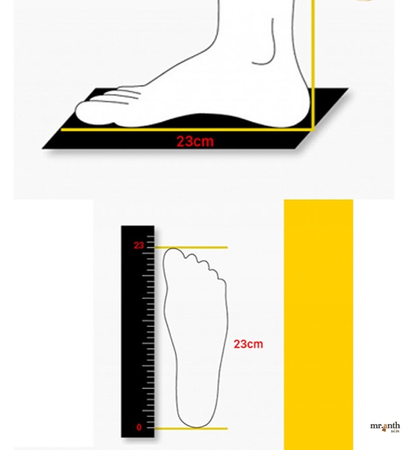 Chân 23cm đi giày size bao nhiêu?