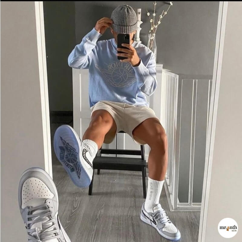 Giày Dior cổ cao phối đồ