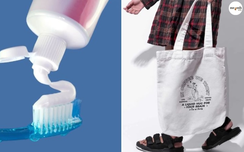 Dùng kem đánh răng vệ sinh túi Tote