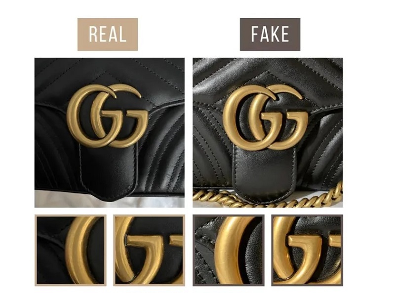 Kiểm tra qua túi Gucci thật giả qua chi tiết trên túi